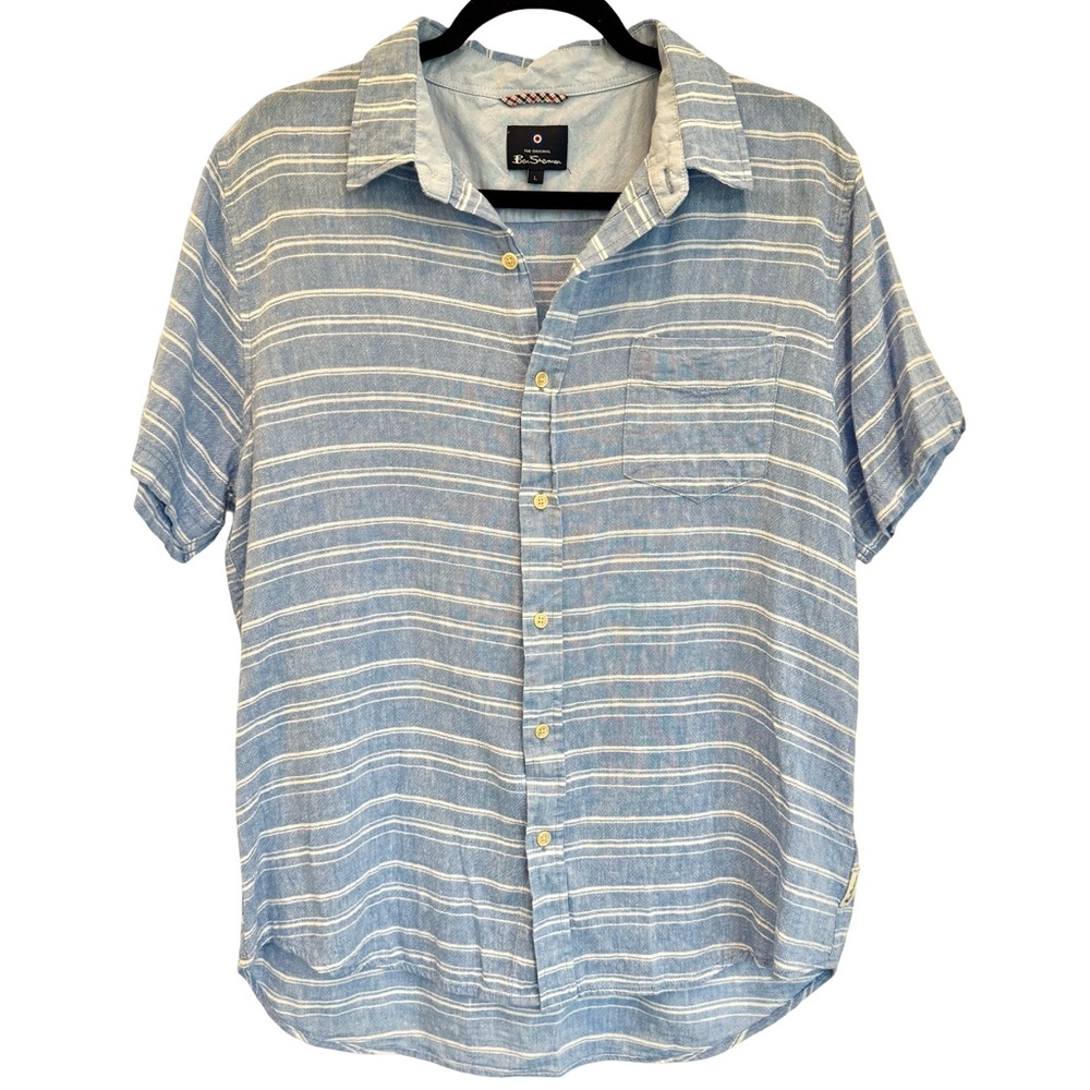 Ben Sherman Light Blue Striped Casual Shirt